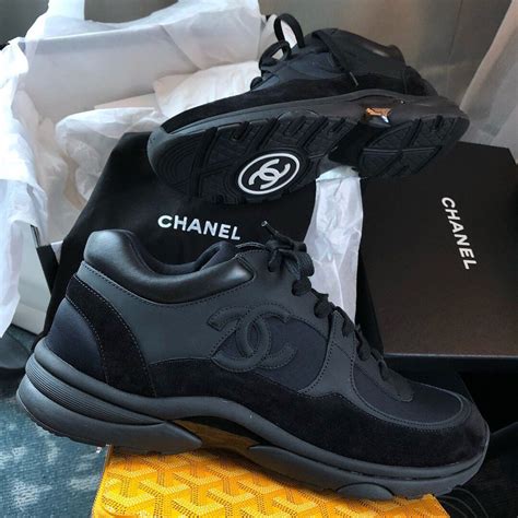 chanel all black sneakers|Chanel sneakers men's.